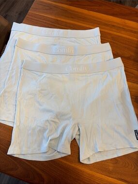 NWT New Comfrt Ribbed Boxer Unisex Powder Blue Set of 3 Underwear